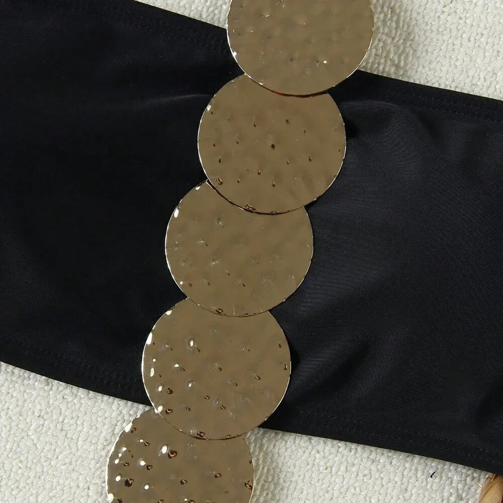 Black Once piece womens swimsuit vacation beach